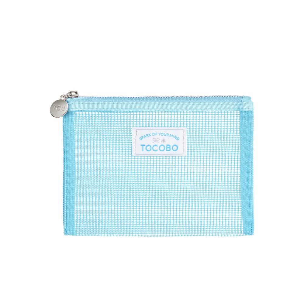 Blue Net Mesh Pouch with zip