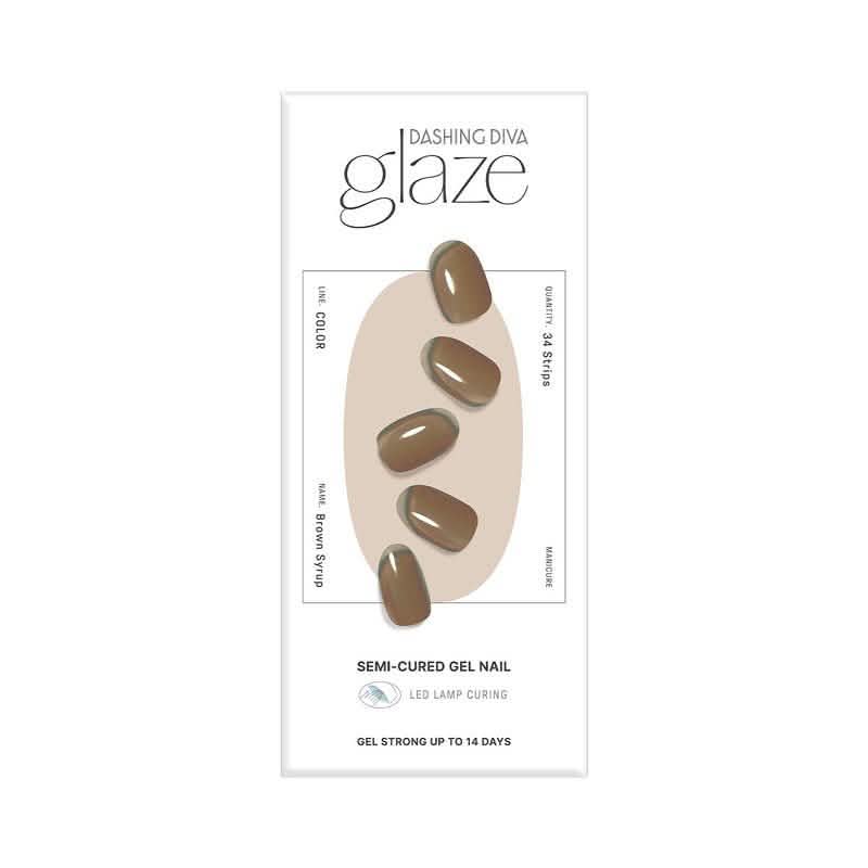 Glaze Semi-Cured Gel Nail: ZMC234N Brown Syrup