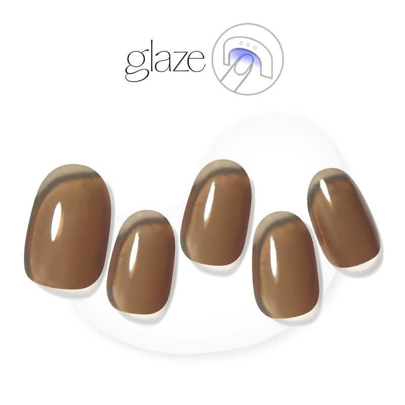 Glaze Semi-Cured Gel Nail: ZMC234N Brown Syrup