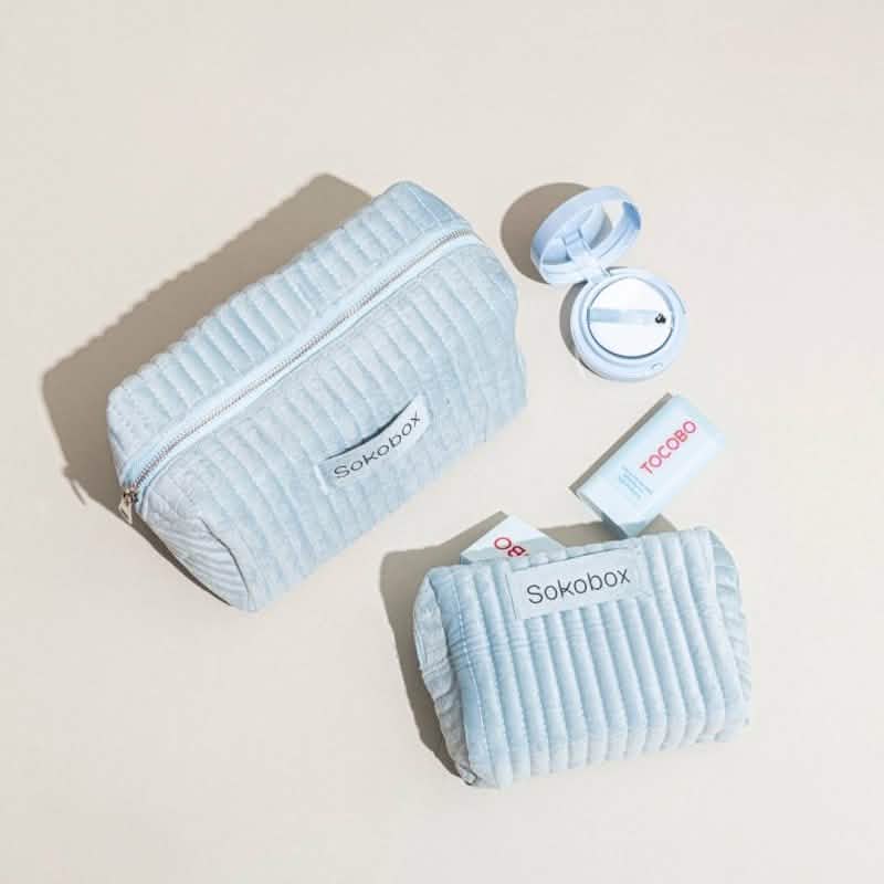 Cosmetiquero con cremallera Terciopelo M - Sokobox